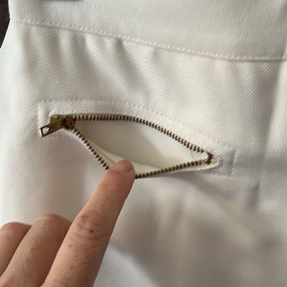 Breckinridge vintage ivory white front button skirt Sz-8 - Picture 5 of 7